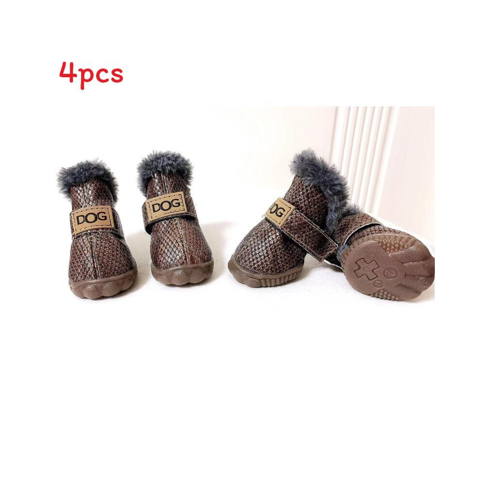 (Copper,XL)Chaussures d'hiver pour animaux de compagnie chien chiot bottes de neige chaudes imperméables antidérapantes chaussures de pluie