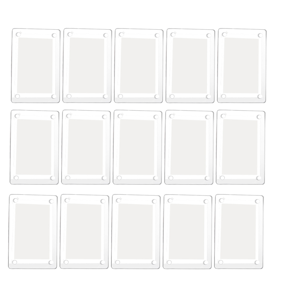 Typecat Fridge 15 Pcs Acrylic Fridge Magnetic Frame Mini Double Sided Refrigerator Magnet Picture Frame Clear Frameless Display Frame