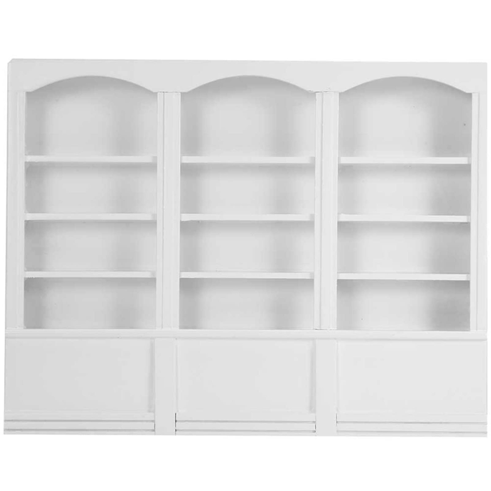 Photos - Other Toys Mini bookshelf 1/12 Scale Miniature Mini House Display Cabinet Dolls House Mini Furniture Glass Bookcase White