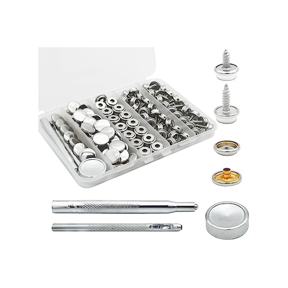 Kit de 40 boutons-pression pour housse de bateau, qualité marine, en acier inoxydable, pour housse de bateau et meubles