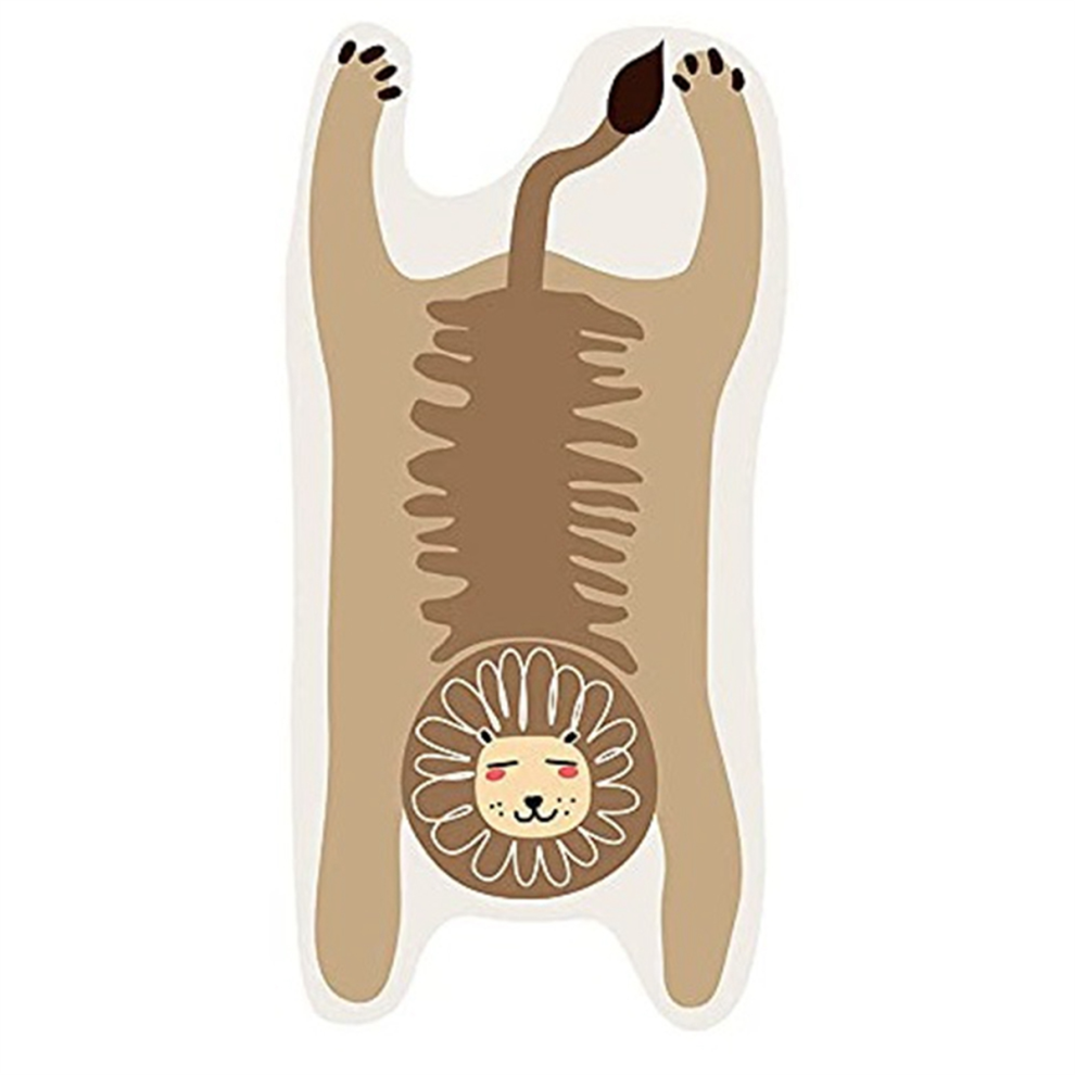 Tapis 60 x 120 cm en forme d'animal - Tapis Kawaii rose léopard tigre - Tapis antidérapant en forme d'animal pour chevet ou sol C