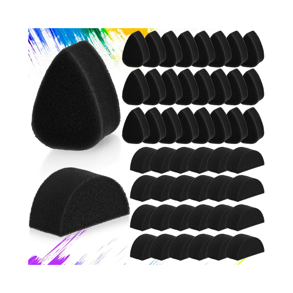 Paint Sponge Face Paint Sponges Face Painting Black Sponges High Density For Art Work And Body Paint (24 Petals + 24 Half Moon) 4852384753807