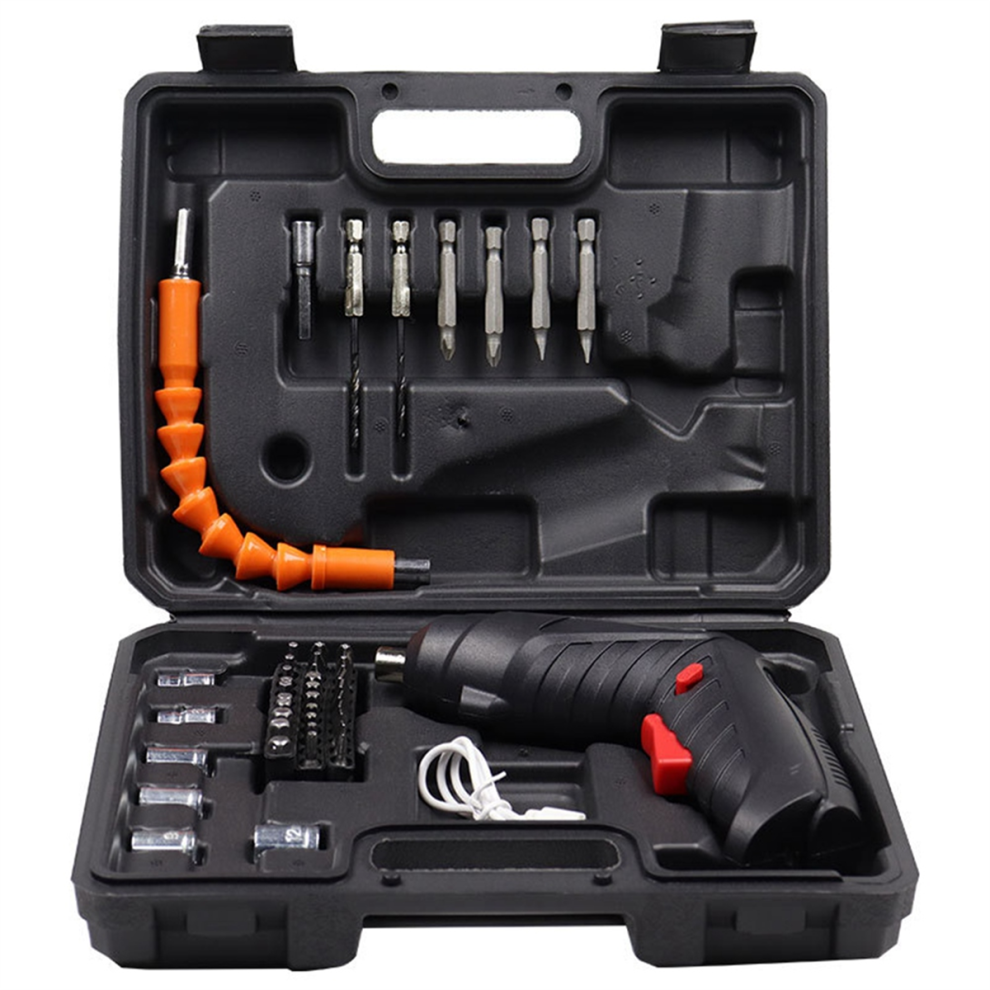 Cordless Electric Screwdriver Kit 47Pcs, 3.5Nm Torque, 3.6V Rechargeable, LED Light, Magnetic Bit Holder