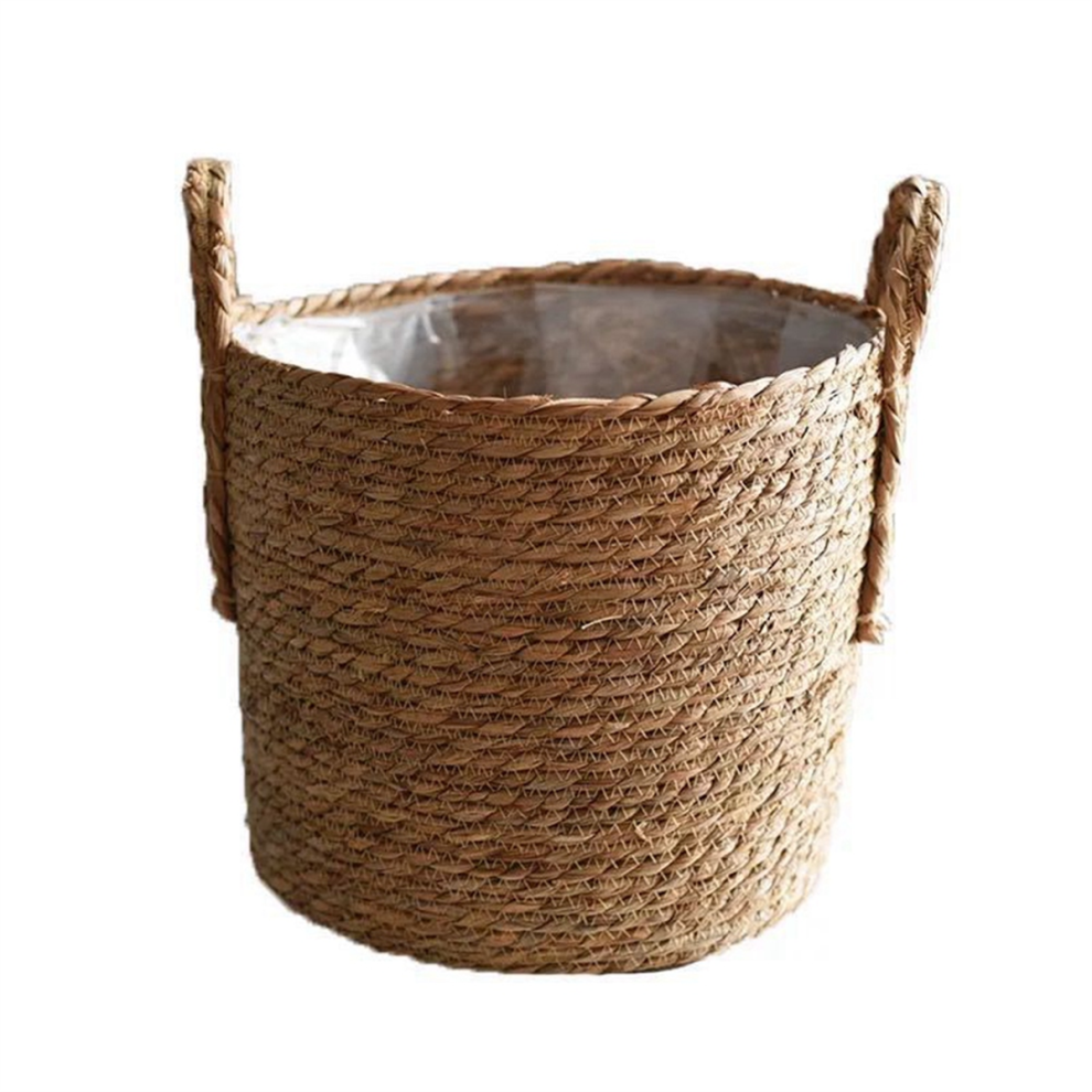 Pots de fleurs en vannerie, jardinière en jonc de mer, cache-pot de fleurs, récipient pour plantes tissé, vase, poubelle en osier