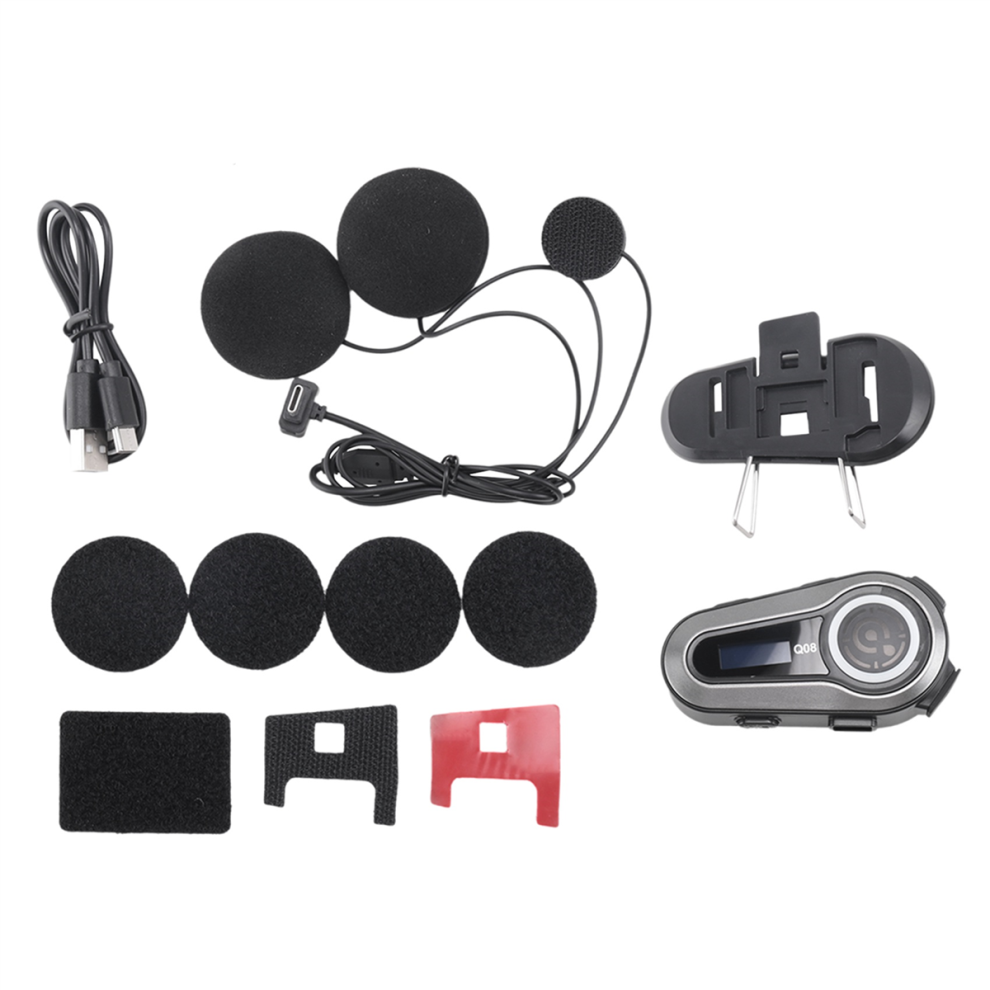 Casque moto, radio FM, Bluetooth 5.3, sans fil, étanche, avec écran LCD