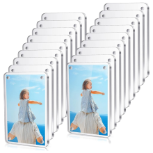 photo frame 18 Pcs Acrylic Fridge Magnetic Frame , Mini Double Sided Refrigerator Magnet Picture Frame Clear Frameless Display Frame