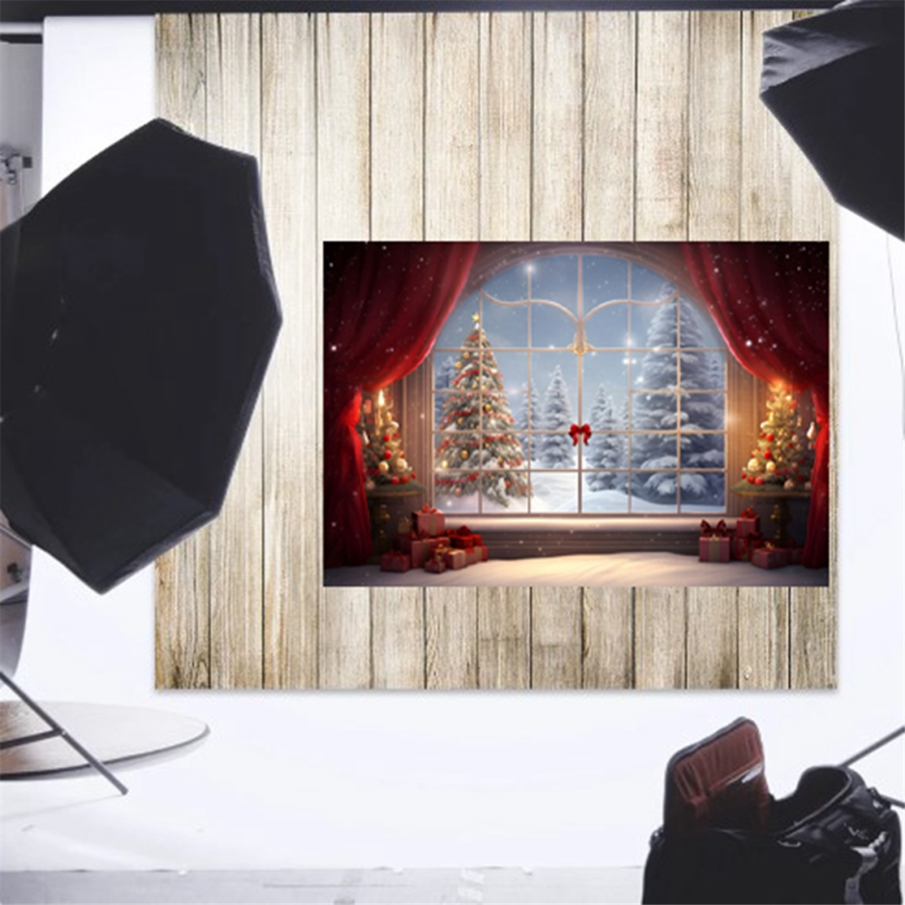 Photography Cloth 210X150cm Christmas Background Cloth Christmas Window Children Photo Studio Photo Photography Backdrops,H 4852384780926