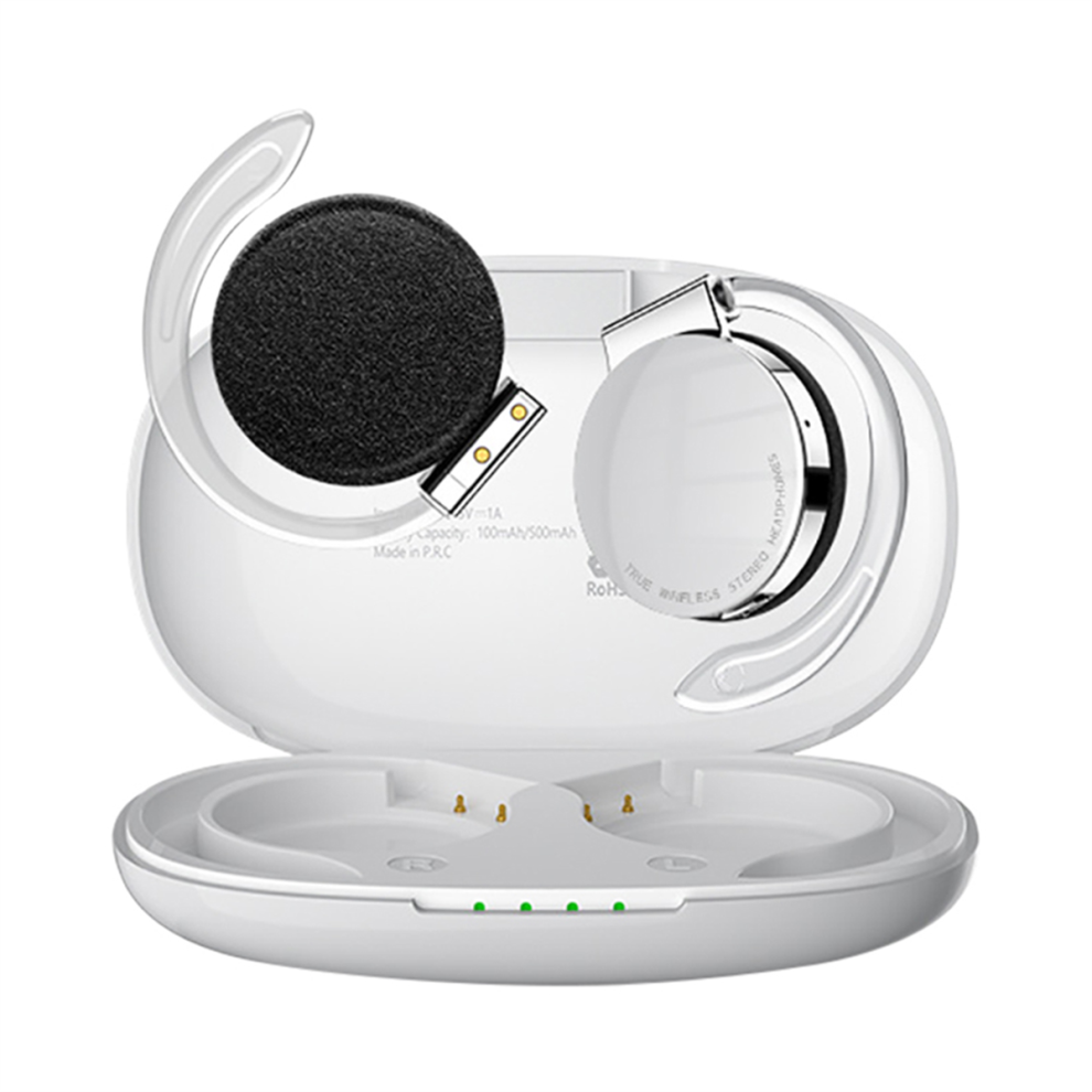 Wireless Bluetooth Headset F2 Tws Wireless Bluetooth Headset Over-Ear Sports Headset Noise Cancelling Talking Headset Stereo Music Headset- White 4852384783095