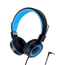 Kabelgebundene Kinderkopfhörer Headset Schwarz-Blau, faltbar, 40mm Treiber, 3,5mm Klinke, Lernen & Online-Klassen, kompatibel mit Laptop/Tablet/Phone