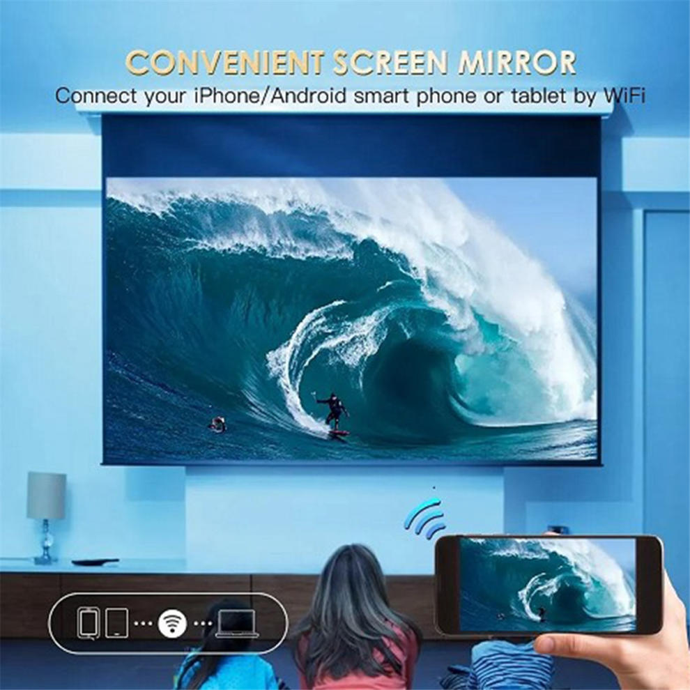 Projector S30MAX Android Wifi 4K Smart Projector with WiFi Bluetooth Pocket 4K 9500L Android 10.0 Projector with UK Plug White