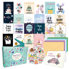 Cards 50Pcs Uniqe Birthday Cards with Envelopes and Stickers,Greeting Cards Birthday Cards Pack, Birthday Card Pack for Kids