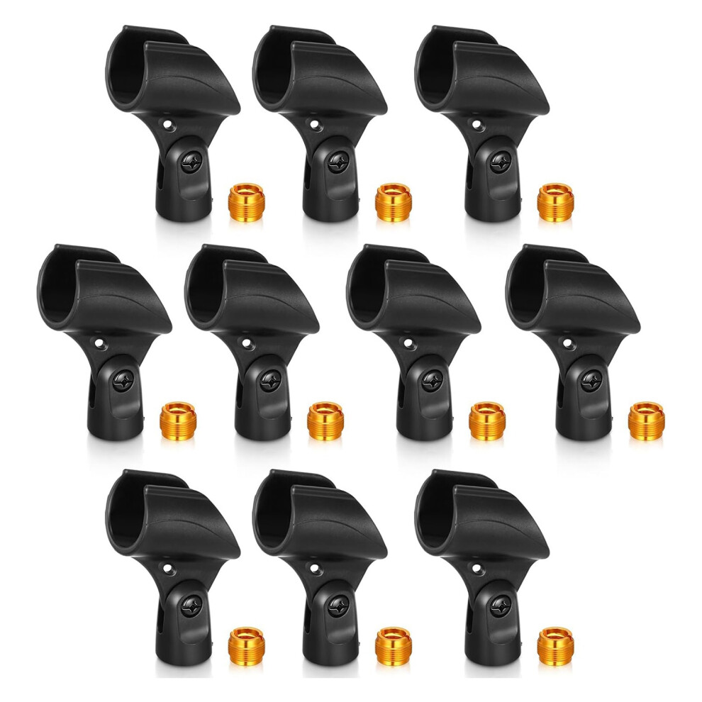 Support de microphone à pince, 10 pièces, avec 10 adaptateurs d'écrou, pour performances, démonstrations, podcasts et enregistrements