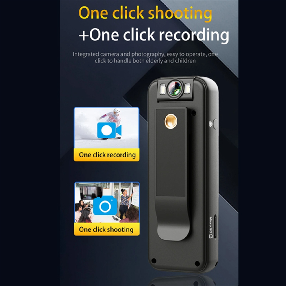Action Camera 4K Mini WIFI Camera with IPS Screen,Back Clip Full HD Body Camera,Wearable Pocket Bodycam Camcorder with 64G Menmry Card