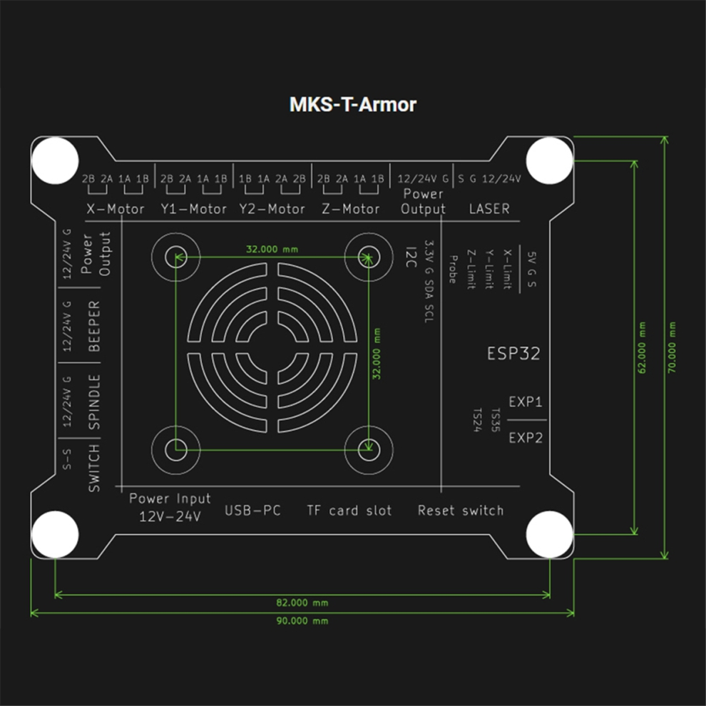 Typecat Motherboard Mks Dlc32 V2.1 32Bits Laser Engraver Motherboard Offline Esp32 Wifi Controller For Cnc Laser Engraving Machine