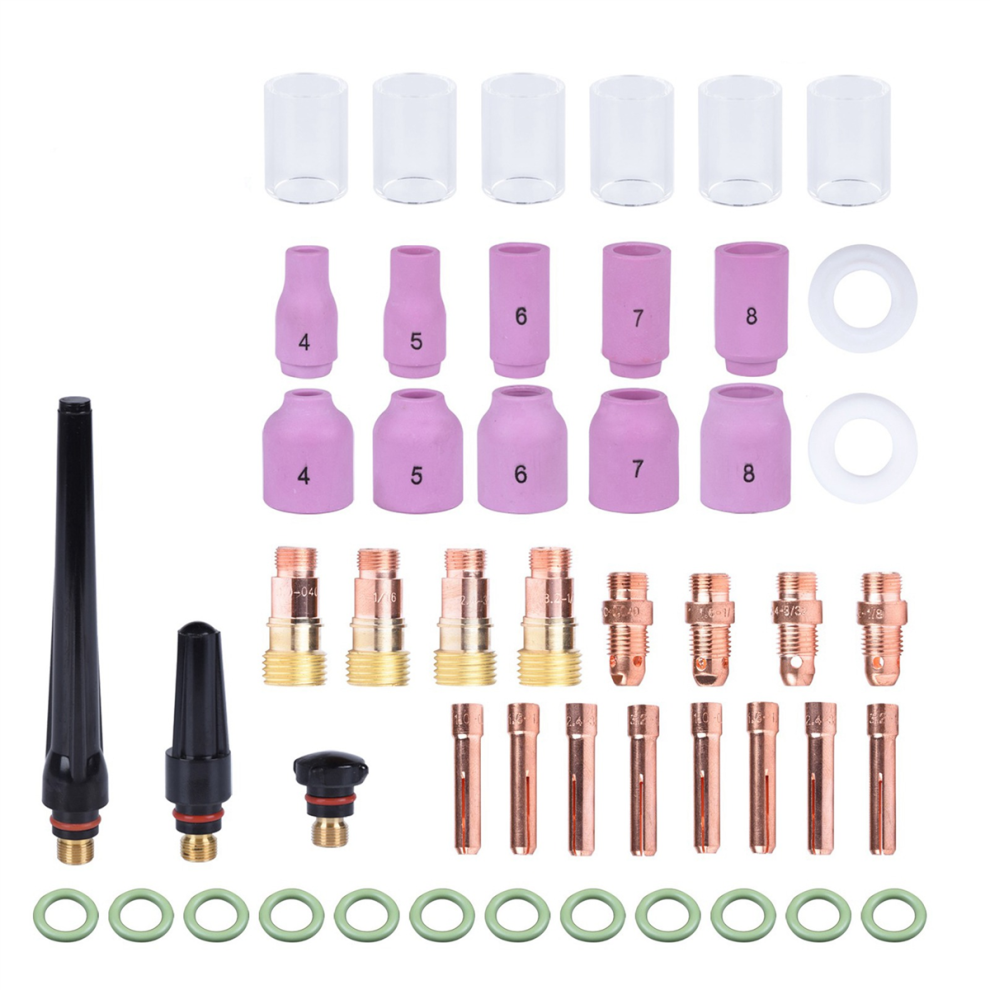 Torch Accessories 49Pcs Tig Welding Torch Stubby Gas Lens For Wp17 Wp18 Wp26 Tig 10 High Temperature Glass Cup Kit 4853572074056