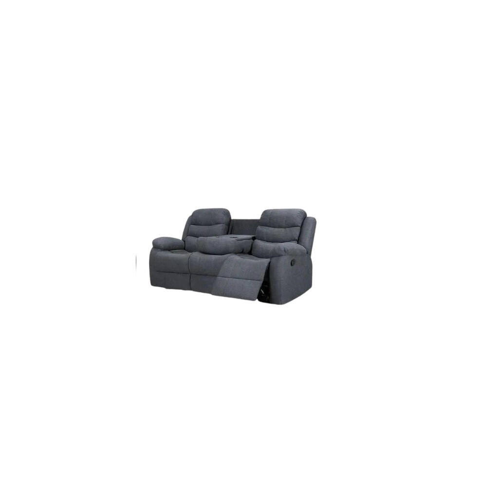 Snugg Furniture (3 Seater) Roman Fabric Recliner 3 Seater And 2 Setaer Sofa Grey