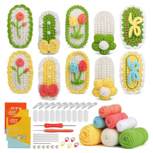Crochet Kit 10PCS Hairpins Crochet Kits for Beginners,Easy-To-Learn Hair Clips Knitting Kit with Step-By-Step Video Tutorials,2
