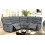 Snugg Furniture Roman Fabric Recliner Corner sofa Grey 1