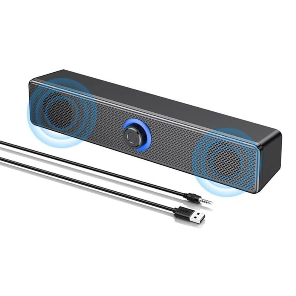 Soundbar Bluetooth Computer Speakers With Knob Volume Control And 3.5Mm Aux Input,Portable Soundbar Speaker For Pc Laptop 4852384791663