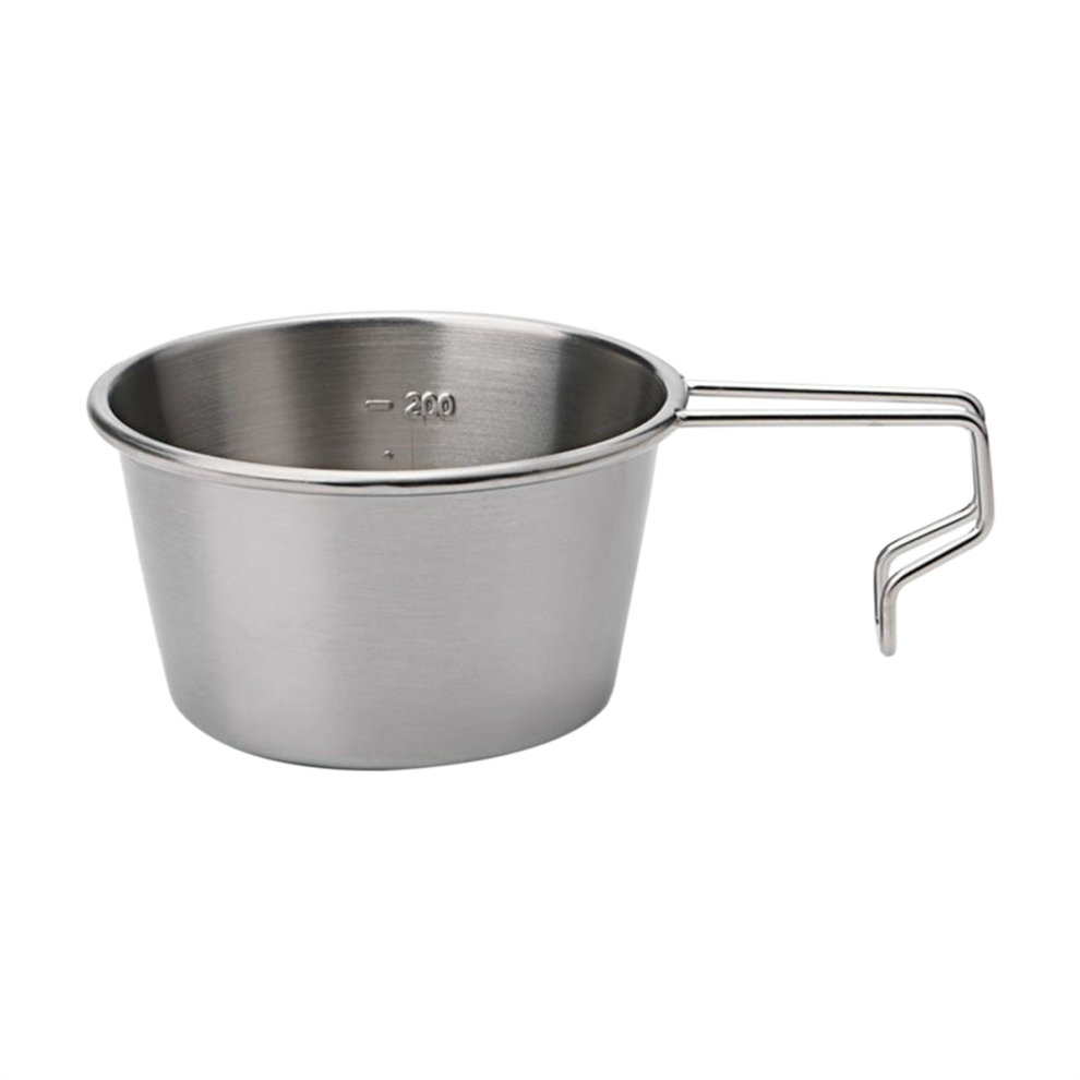 camping bowls Picnic Bowl Non-Stick Camping Cup with Handle Tableware Outdoor Cookware Cooking Bowl Silver 200ml-image-OPC-PGYFW8X-NEW