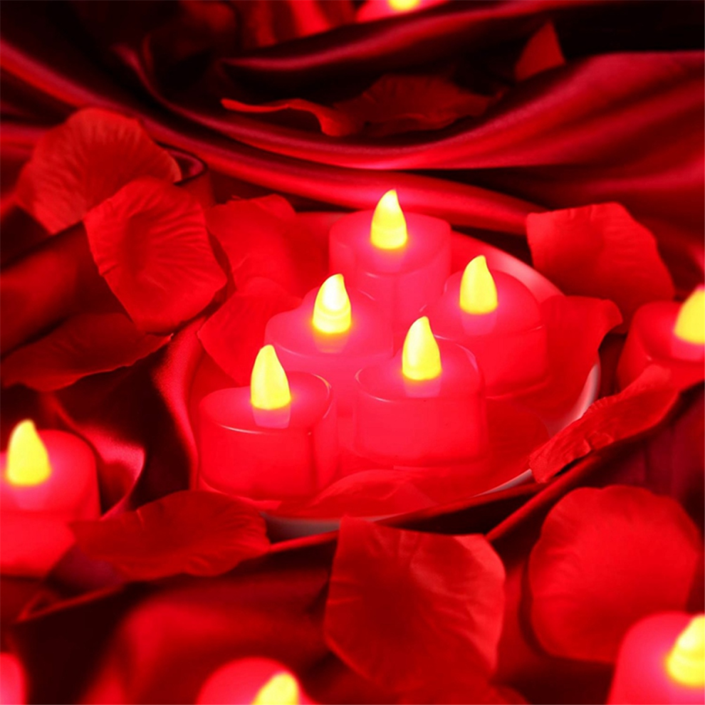 LED candle Valentines Day Romantic Night for Her Set 24 Pcs Flameless Romantic LED Candles with 2000 Pcs Artificial Rose Petals, A-image-OPC-PGYFW9P-NEW