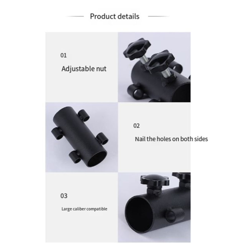 pole holder 2PCS Awning Pole Fixing Tube Ground Bracket Windproof Adjustable Tent Canopy Support Rod Fixer 2