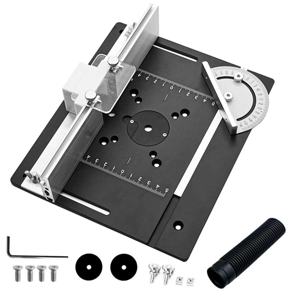 Workbench 1Set Milling Table Insert Plate,Aluminium Milling Table For Router With Holder Chamfer Torque, Table Router Insert Plate 4852384707817