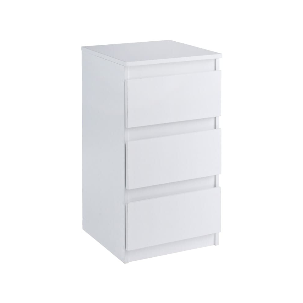 Sienna 3 Drawer Bedside Table storage space for personal items- White