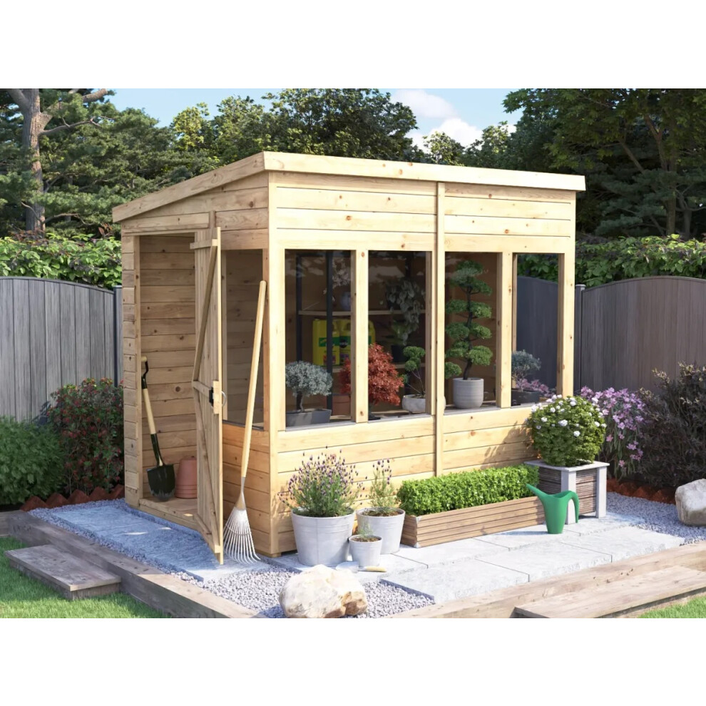 Dunster House Potting Shed Apex Roof W8' x D8' (W2.4m x D2.4m) Overlord Modular