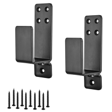 Door barricade bracket 2X4 Door Barricade Brackets Heavy Duty Upgraded Door Bar Holder Brackets for Home Security Suit for 2X4 Lumber Black
