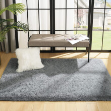 (Light Grey, 80x150 cm) Elegant Affordable Shaggy Area Rug Non Skid Livingroom Rugs