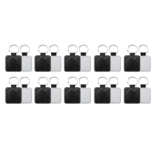 Keychain 20Pack Sublimation Blanks Keychain Glitter PU Leather Keychain Heat Transfer Keyring Sublimation Blank Square Black