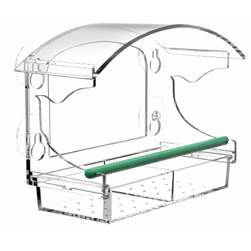 Typecat Window Bird Feeder Window Bird Feeder With 4 Strong Suction Cups, Clear Window Bird Feeder For Outside, Acrylic Bird House For Window