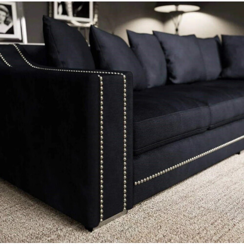 Snugg Furniture (Right Hand Corner, Charcoal Grey) Robin Studed Corner Sofa Seal Grey / Charcoal Grey 2