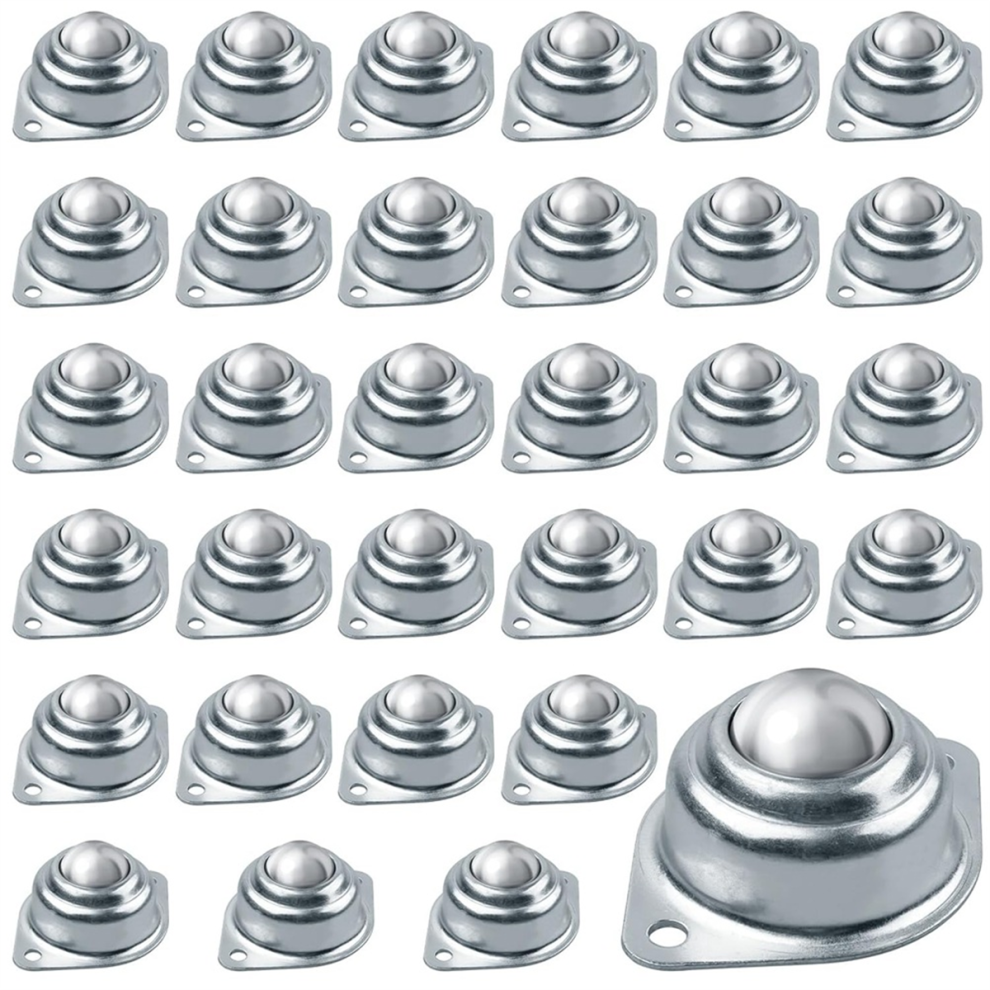 Ball Bearing Rollers 32Pcs Roller Ball Transfer Bearing, 1 Inch Carbon Steel Ball Casters, Mounted Ball Transfer Unit Universal For Conveyor 4852384787055