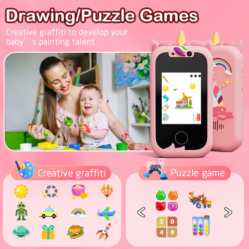 KP08 Kids Smart Phone Toys Dual Camera Blue 1