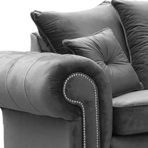 Snugg Furniture Raven Plush 2 Corner sofa Grey-Button Arms 1