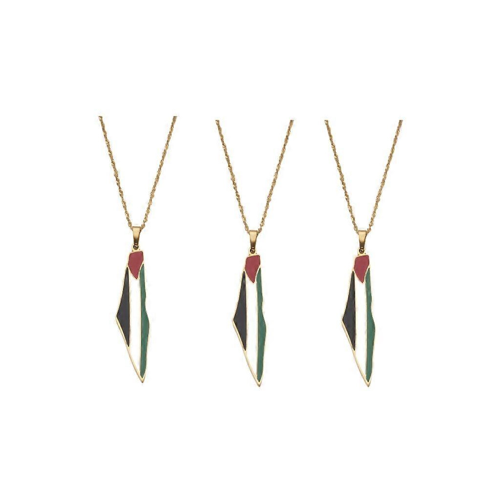 Chaîne de perles en acier inoxydable Design unique Irrégulier Plaqué or Palestinien