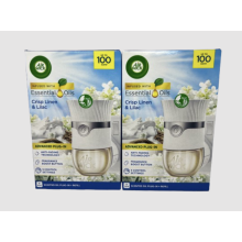 2 x AIR WICK 19ML PLUG IN KIT LINEN & LILAC ADVANCED PLUG IN