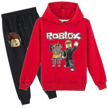 (100cm,red)Roblox Hoodie Suit Kids Warm Hoodie Clothing Roblox Printed Hoodie R