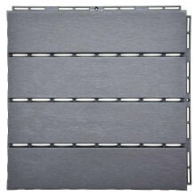 (Pack of 1 (Sample)) Polydeck Grey PVC Decking Tiles for Outdoors