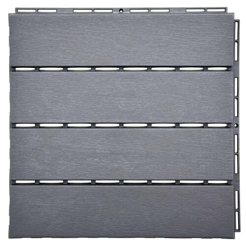 (Pack of 1 (Sample)) Polydeck Grey PVC Decking Tiles for Outdoors