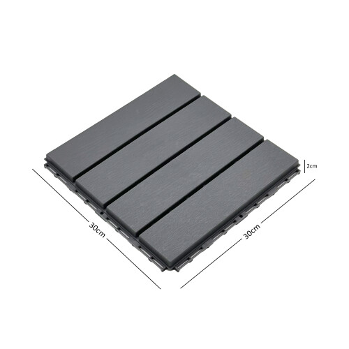 (Pack of 6) Polydeck Grey PVC Decking Tiles for Outdoors 2