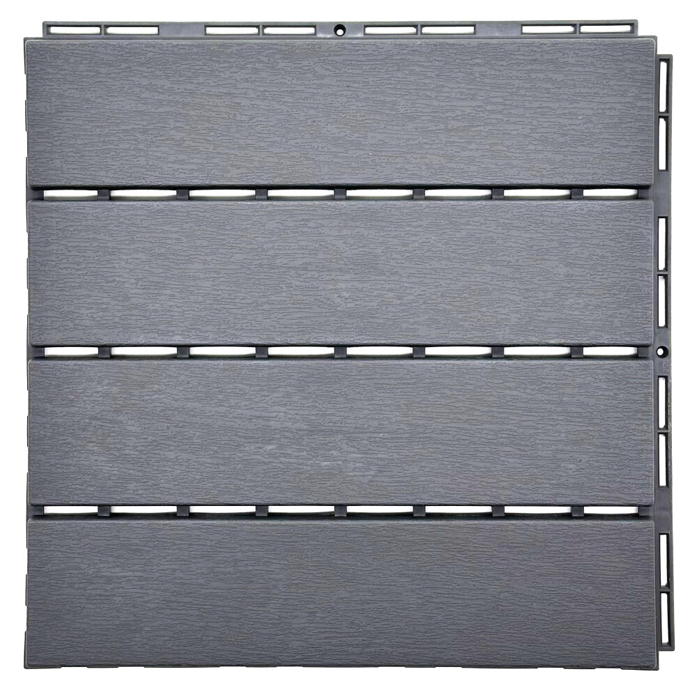 (Pack Of 36) Polydeck Grey Pvc Decking Tiles For Outdoors 5061050494237
