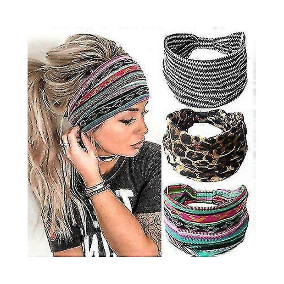 Boho Headband Women Headband Hairband Turban Soft Flower Headbands K