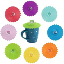8 Pieces Silicone Cup Lid, Food Grade Silicone Drinking Glass Lid Cover Glass