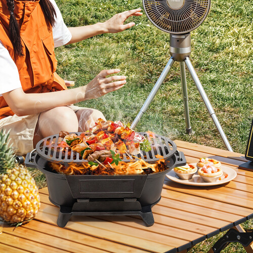 Living And Home Cast Iron Grill with Handle 1