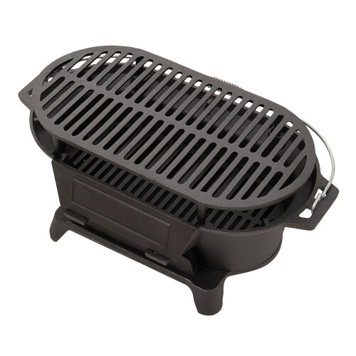 Living And Home Cast Iron Grill with Handle 2