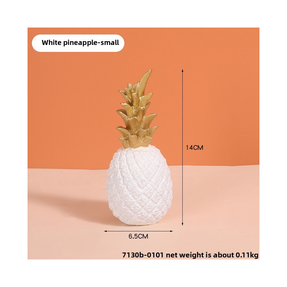 (White,14cm)Élégant artisanat en résine ananas pour présentoir de bureau et décoration intérieure design