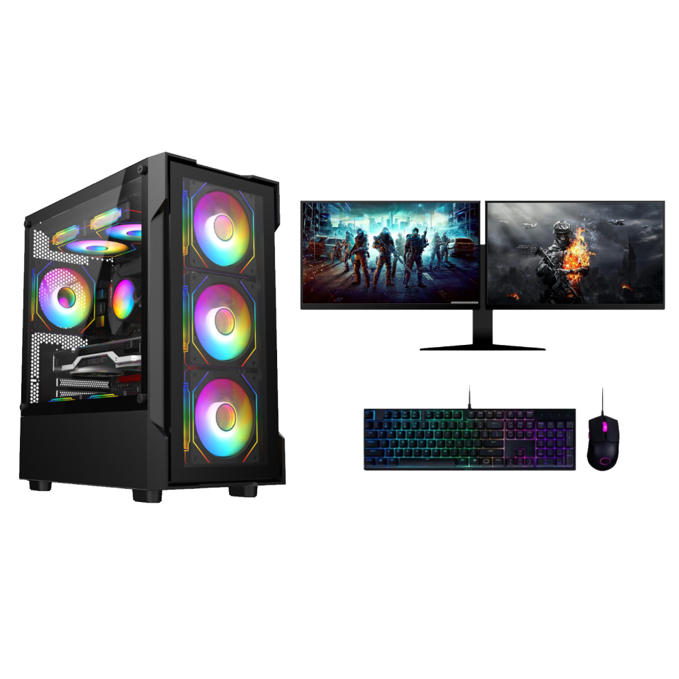 Gaming Pc Bundle Dual Monitor|Core I7|Gt 730 2Gb|16Gb Ram|128Gb Ssd + 1Tb Hdd 5060908887313